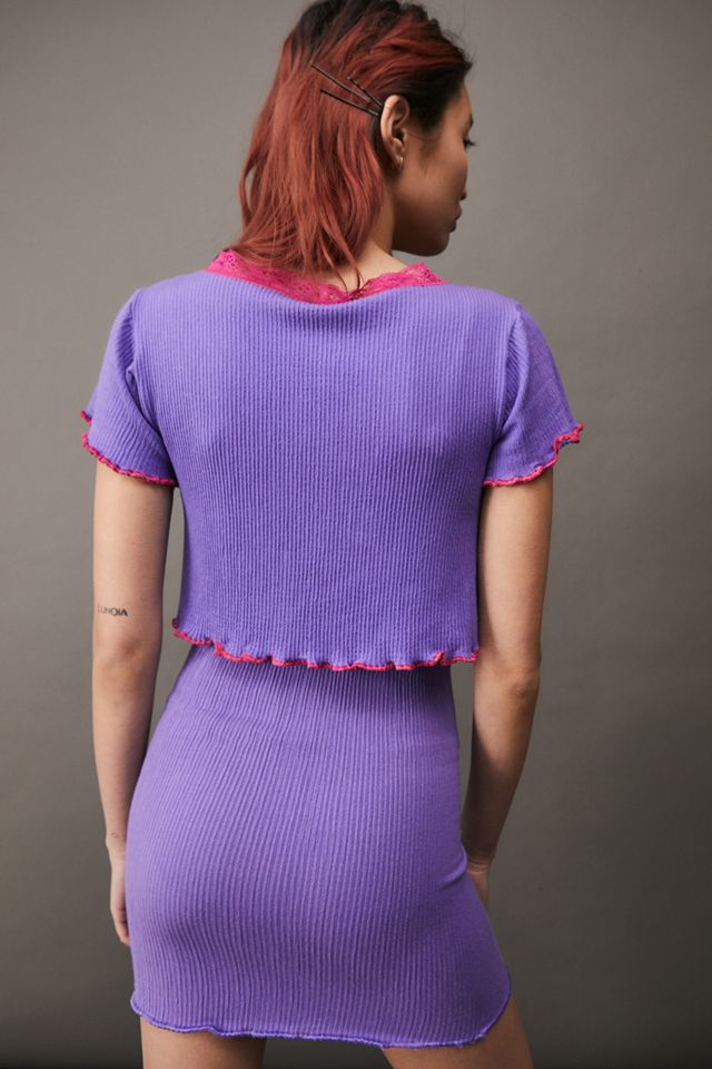 UO Ribbed Lace Cardigan & Mini Dress Set #3