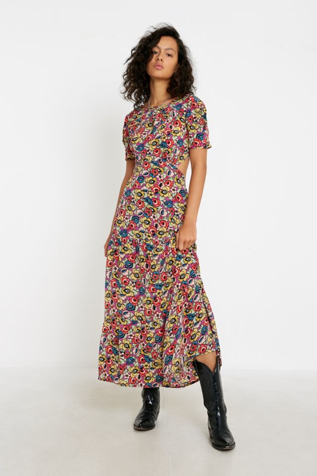 UO Marfa Floral Silk Maxi Dress | Urban Outfitters UK