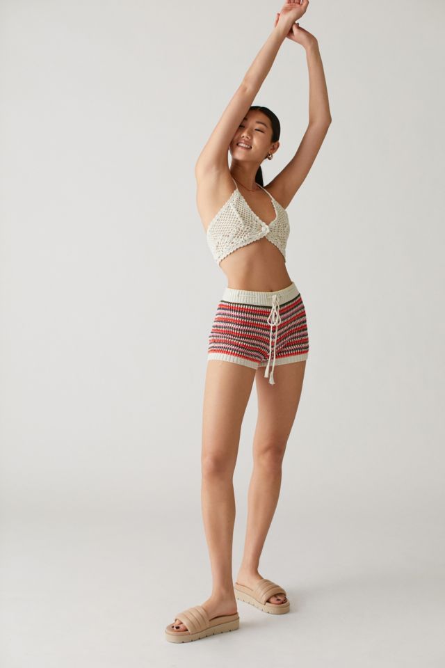 UO Carly Woven Bra Top & Beach Shorts Set