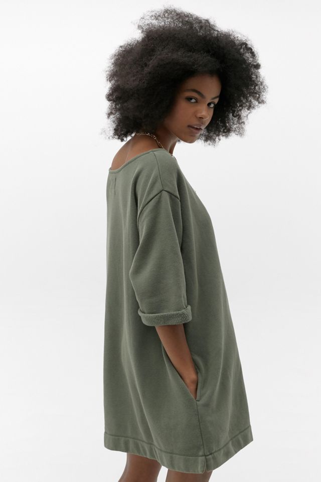 UO Torino Sweatshirt Mini Green Dress #3