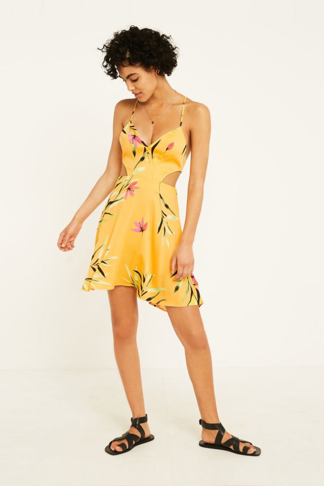 Urban outfitters yellow floral dress sale