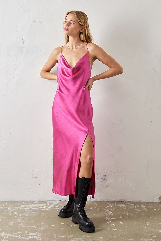 Light Before Dark Hera Satin Maxi Slip Dress | Urban Outfitters UK