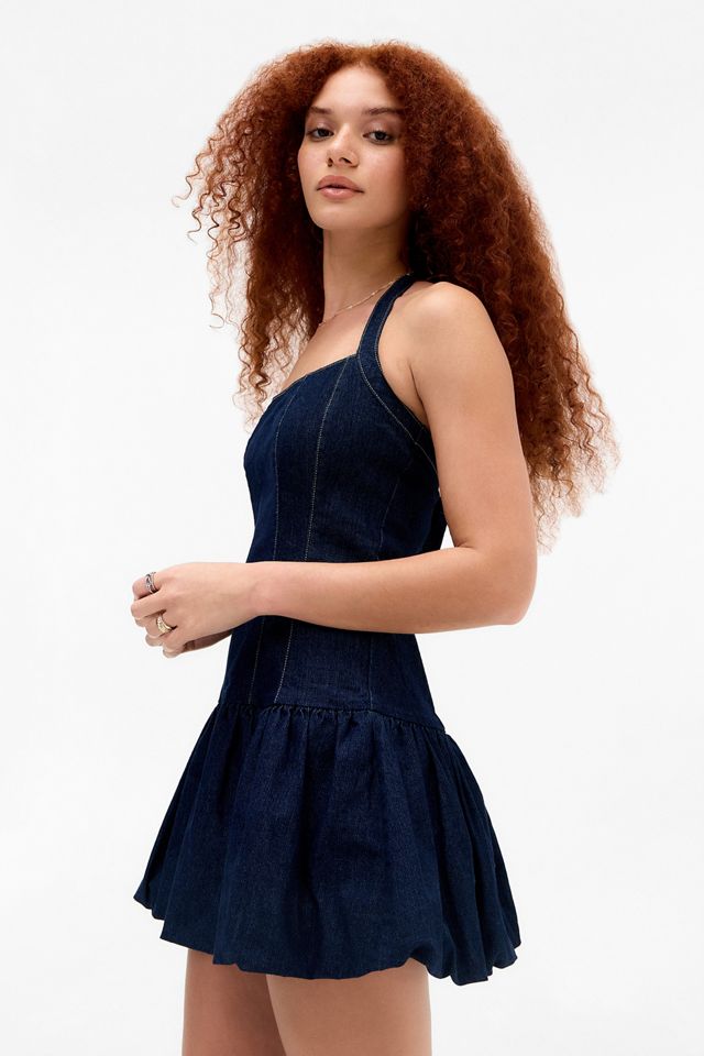 Silence + Noise Peyton Halterneck Denim Mini Dress #1