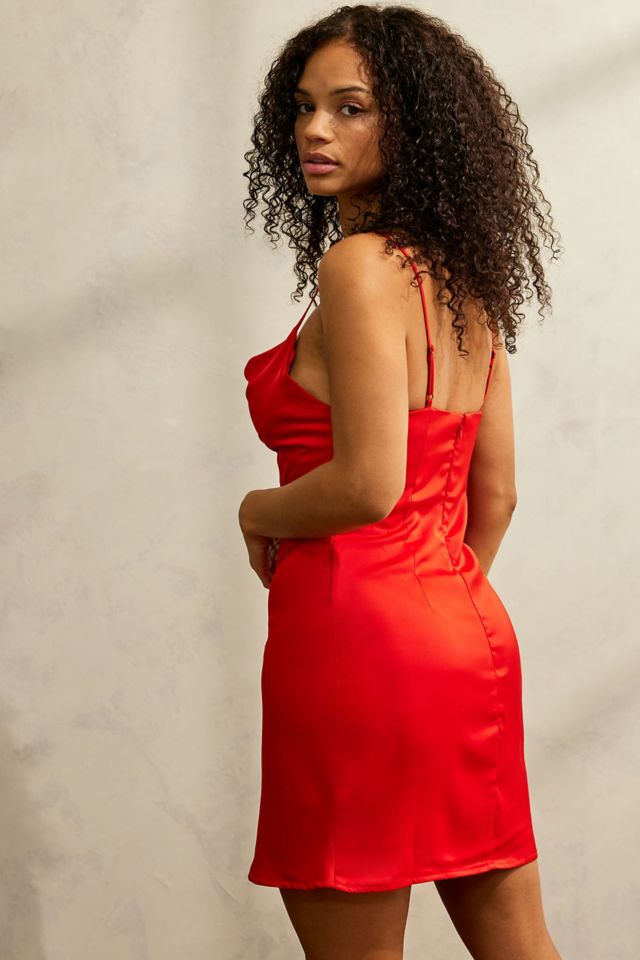 Urban outfitters red satin dress sale