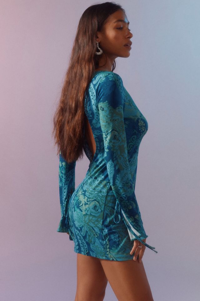 Silence + Noise Sandra Paisley Print Long Sleeve Mini Dress #3