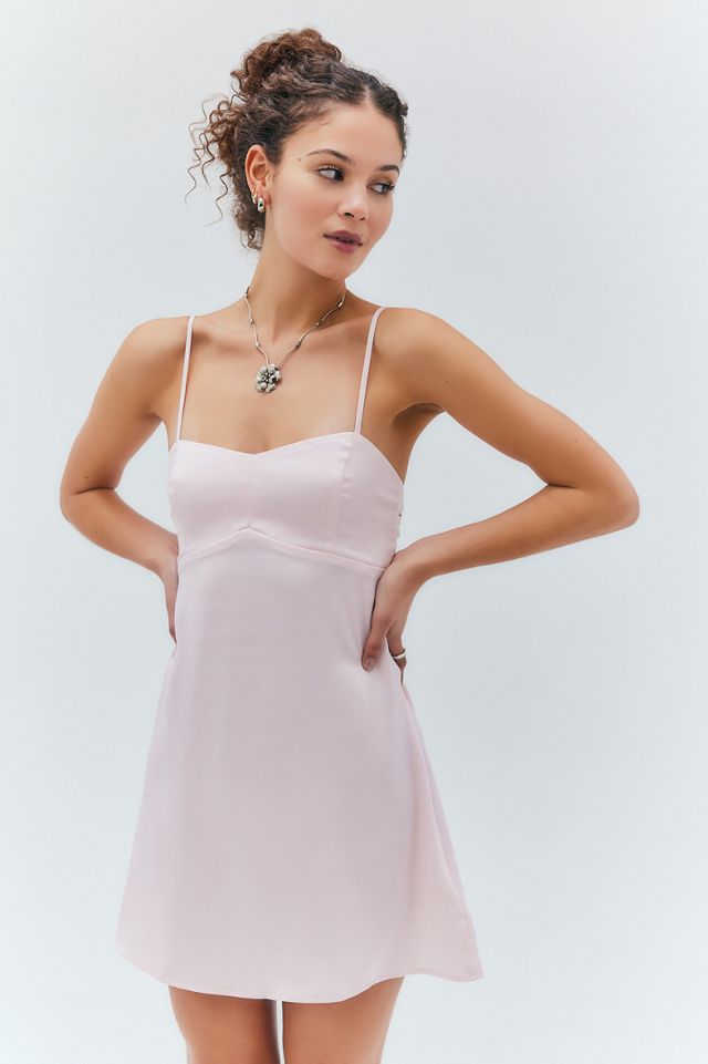 The Bella Bow Mini Dress - Snow White