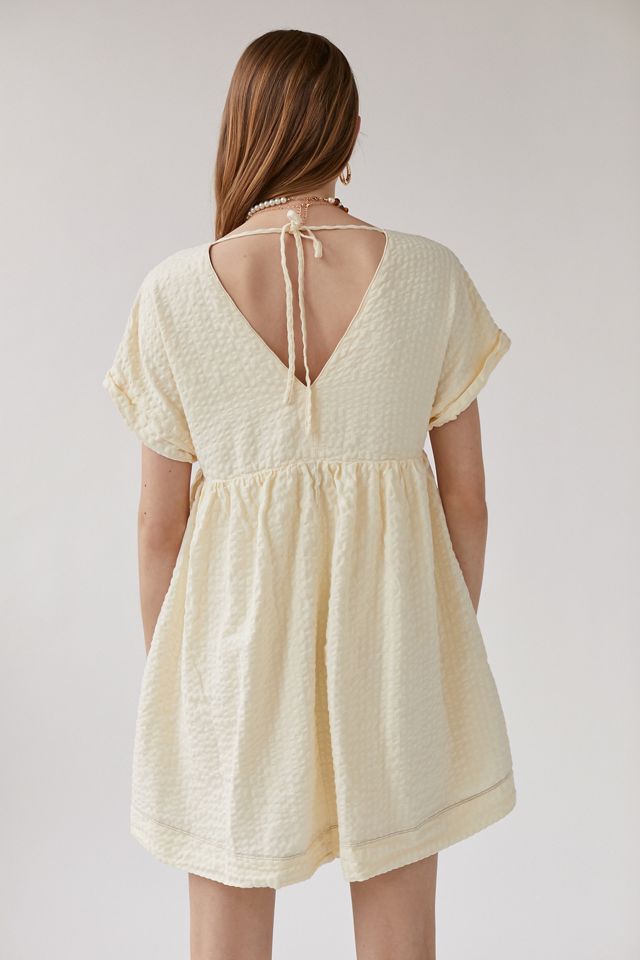 UO Serendipity Cream Linen Babydoll Dress #3