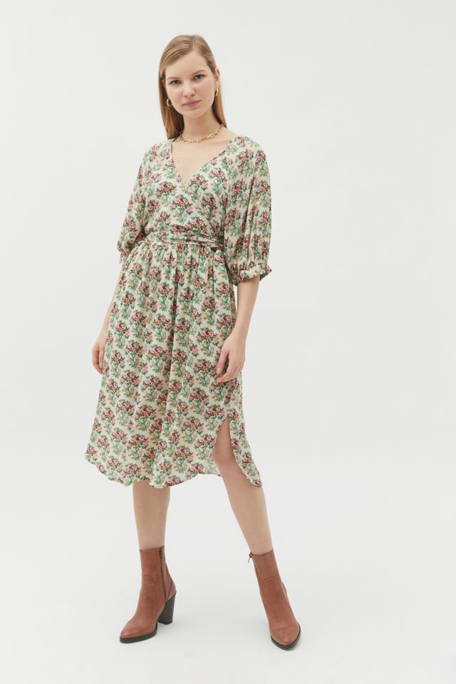 Urban outfitters hot sale green wrap dress