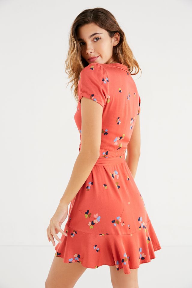 Urban Outfitters Red Floral Rita Wrap Dress #5