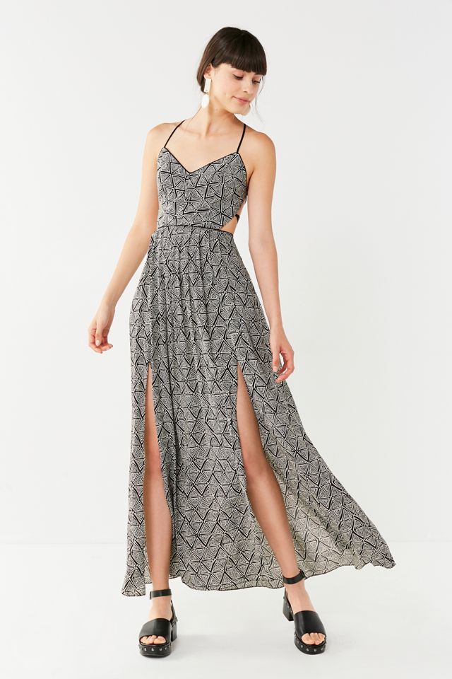 Urban Outfitters Ecote Strappy Back Safari Maxi Dress