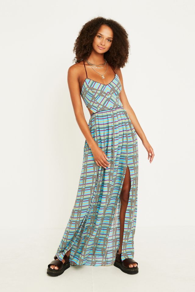 uo gia lace up maxi dress