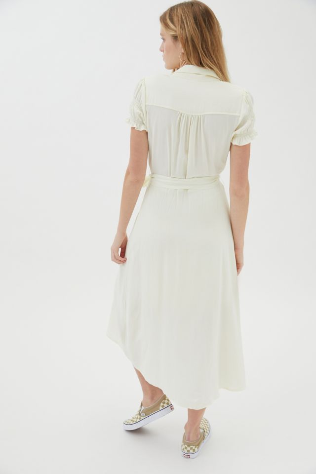 Urban outfitters white wrap 2024 dress