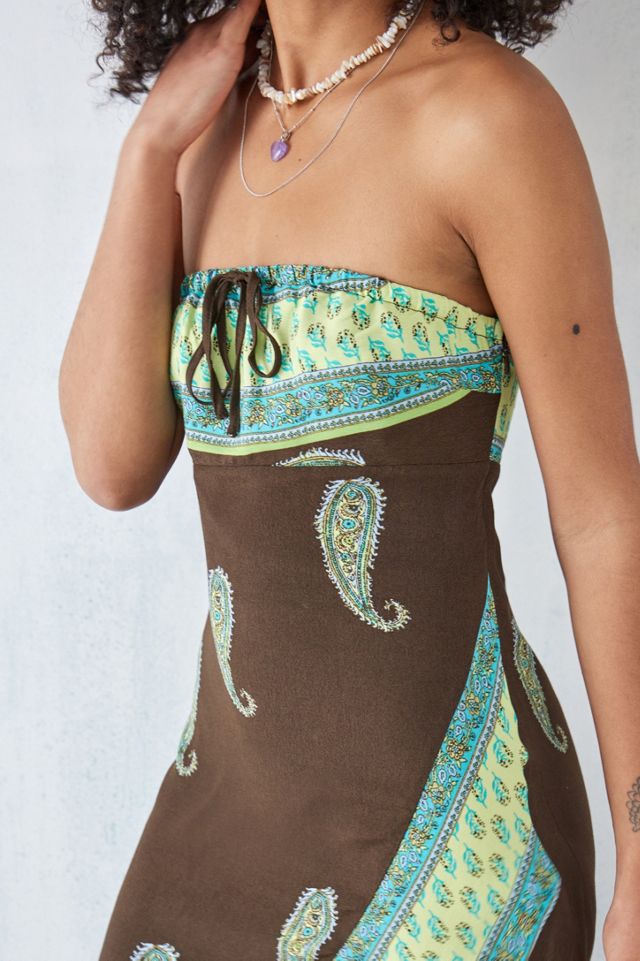 Ecote Brown Pacy Strapless Midi Dress  #2