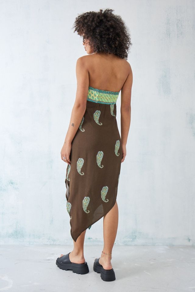 Ecote Brown Pacy Strapless Midi Dress  #3