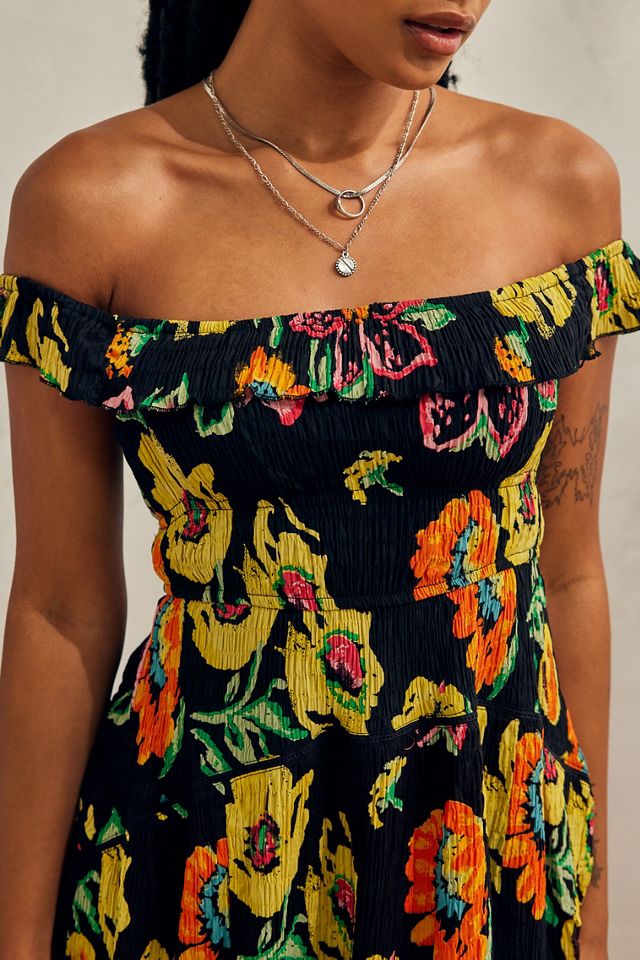 UO Aubrey Floral Off-Shoulder Mini Dress #1
