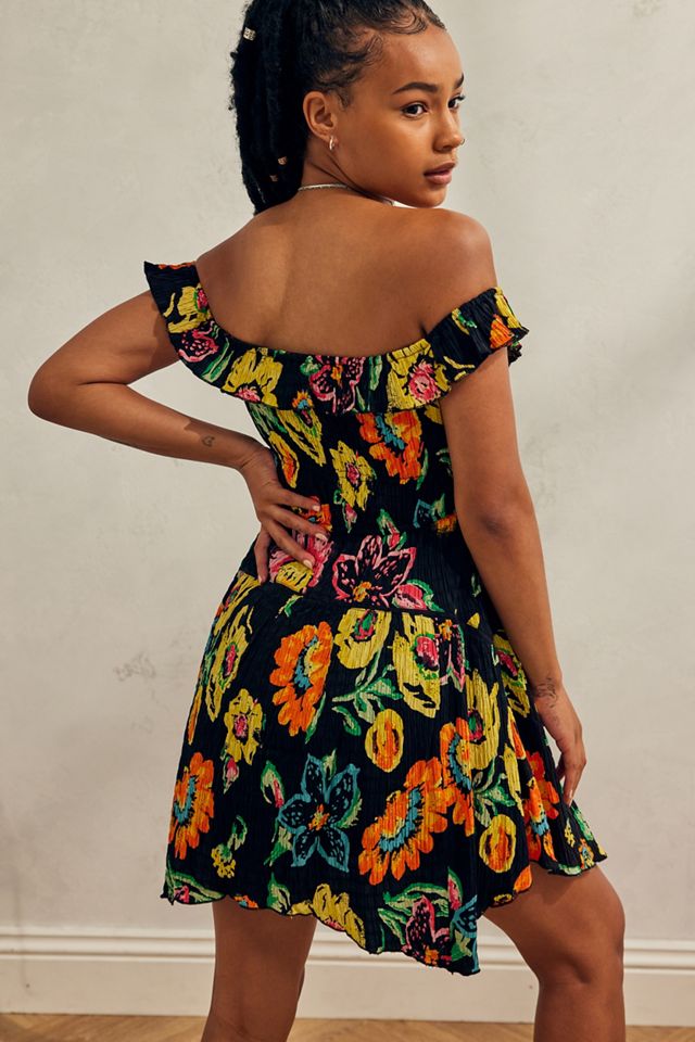 UO Aubrey Floral Off-Shoulder Mini Dress #2