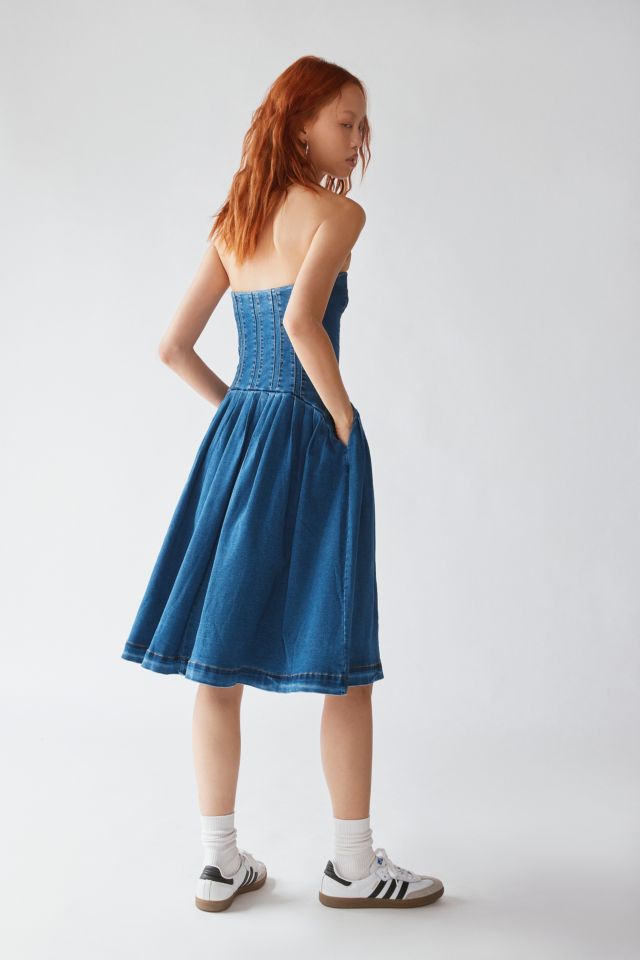 Denim Pintuck Dress