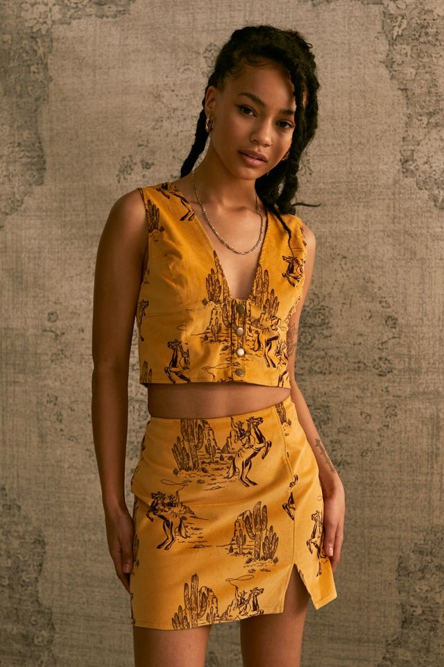 UO Annie Western Crop Top & Mini Falda Co-Ord #1