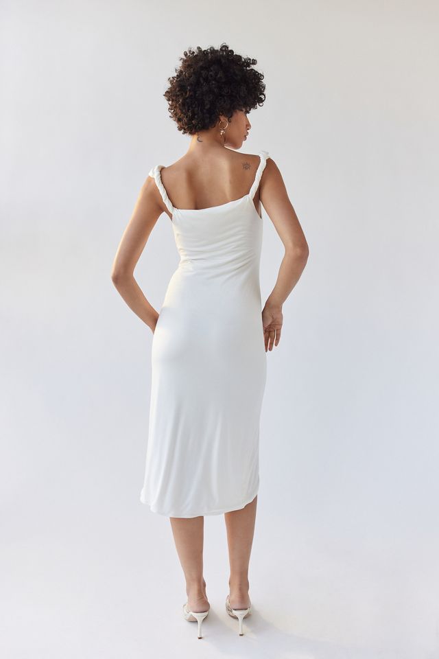 UO Giselle Ruched Side Split Midi Abito #2