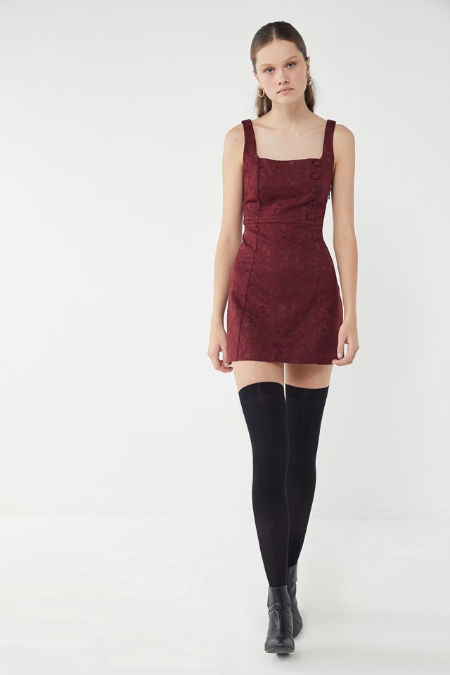UO Hallie Embroidered Square-Neck Mini Dress | Urban Outfitters UK