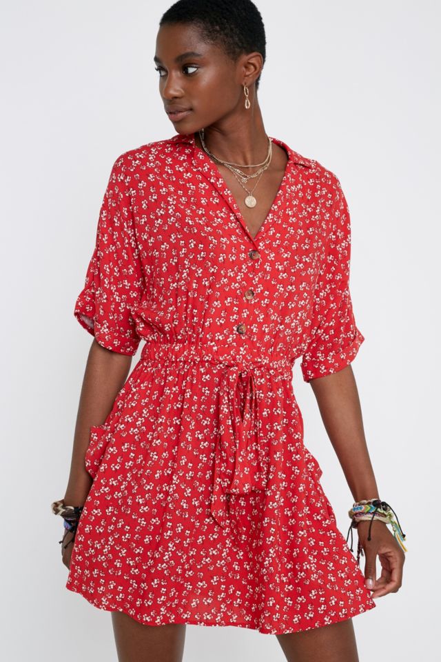 Urban outfitters best sale red wrap dress