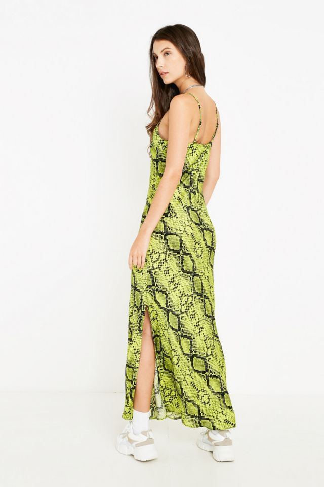 Lime green snakeskin store dress