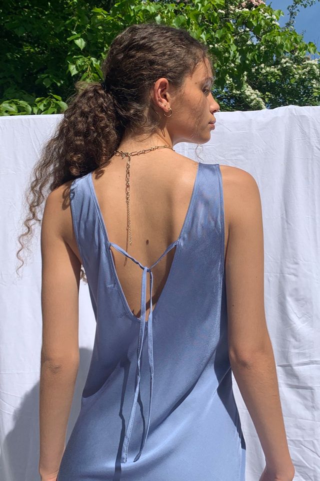 UO Kay Slip Midi Blue Dress #2