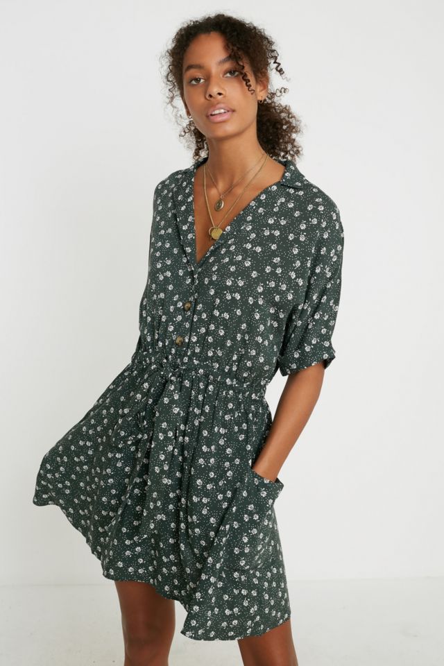 Urban outfitters green floral hot sale dress