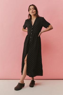 Uo pindot store midi shirt dress