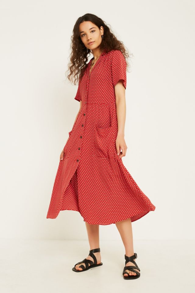 Uo pindot 2025 midi shirt dress