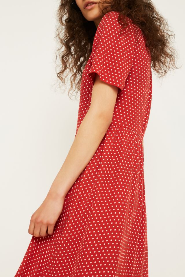 Uo pindot midi store shirt dress