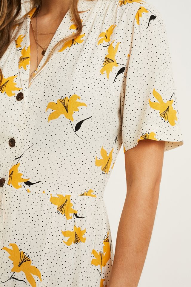 Urban Outfitters – Gepunktetes, geblümtes Hemdkleid in Midilänge #2