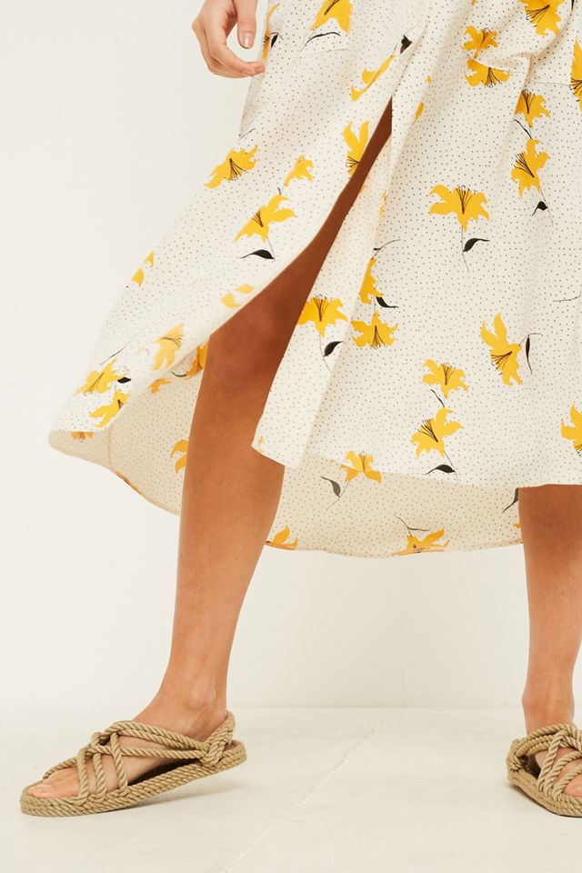 Urban Outfitters – Gepunktetes, geblümtes Hemdkleid in Midilänge #3