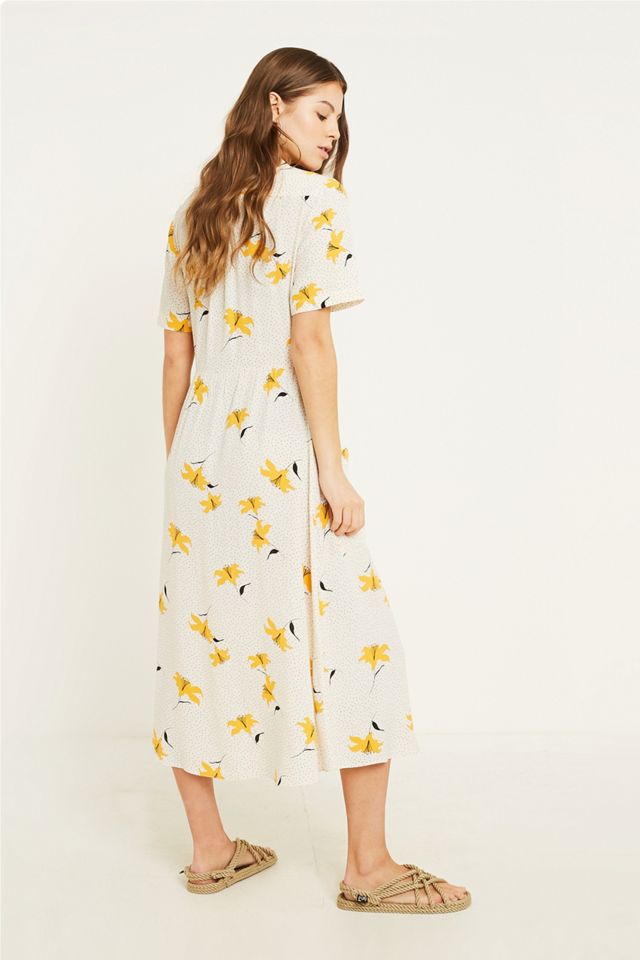 Urban Outfitters – Gepunktetes, geblümtes Hemdkleid in Midilänge #4