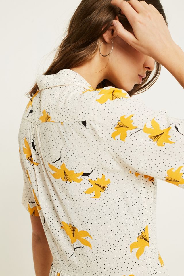 Urban Outfitters – Gepunktetes, geblümtes Hemdkleid in Midilänge #5