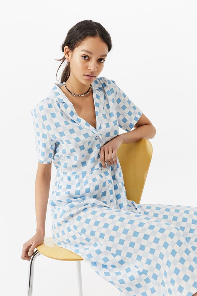 UO Gingham Midi Shirt Dress #1