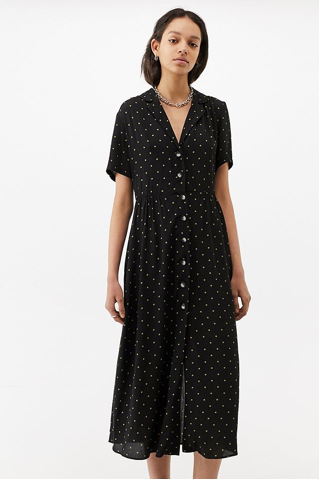 UO Spotted Midi Shirt Dress | Urban Outfitters UK