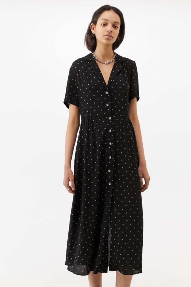 Uo pindot midi outlet shirt dress