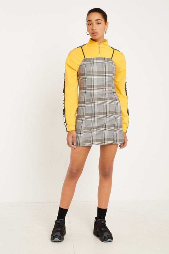 UO Yellow Checked Slip Dress #1