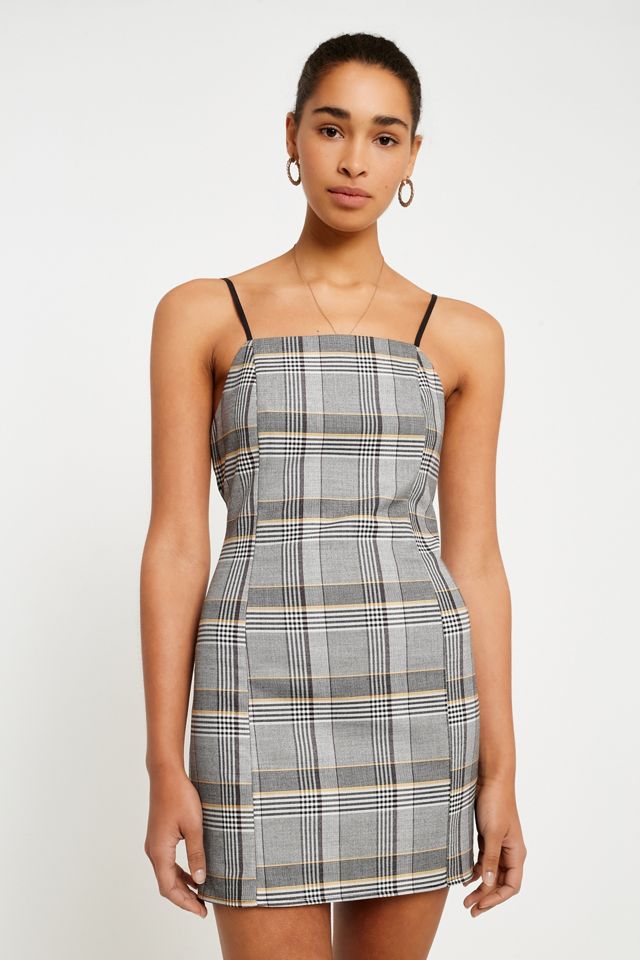 UO Yellow Checked Slip Dress #2