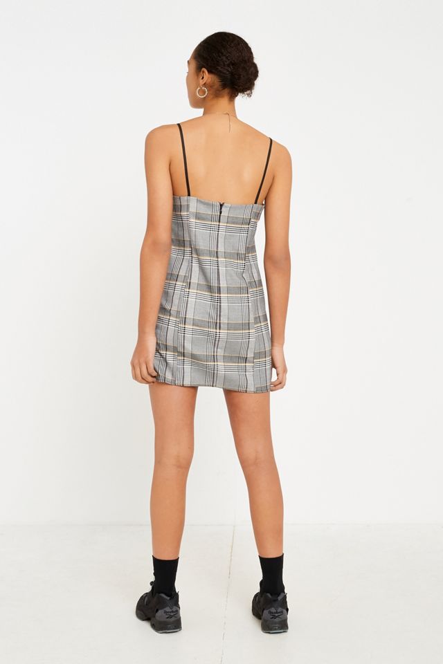 UO Yellow Checked Slip Dress #3