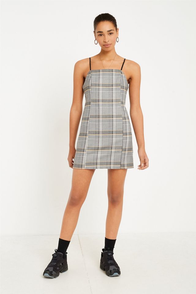 UO Yellow Checked Slip Dress #4