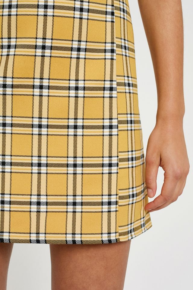 UO Bright Yellow Checked Slip Dress #5