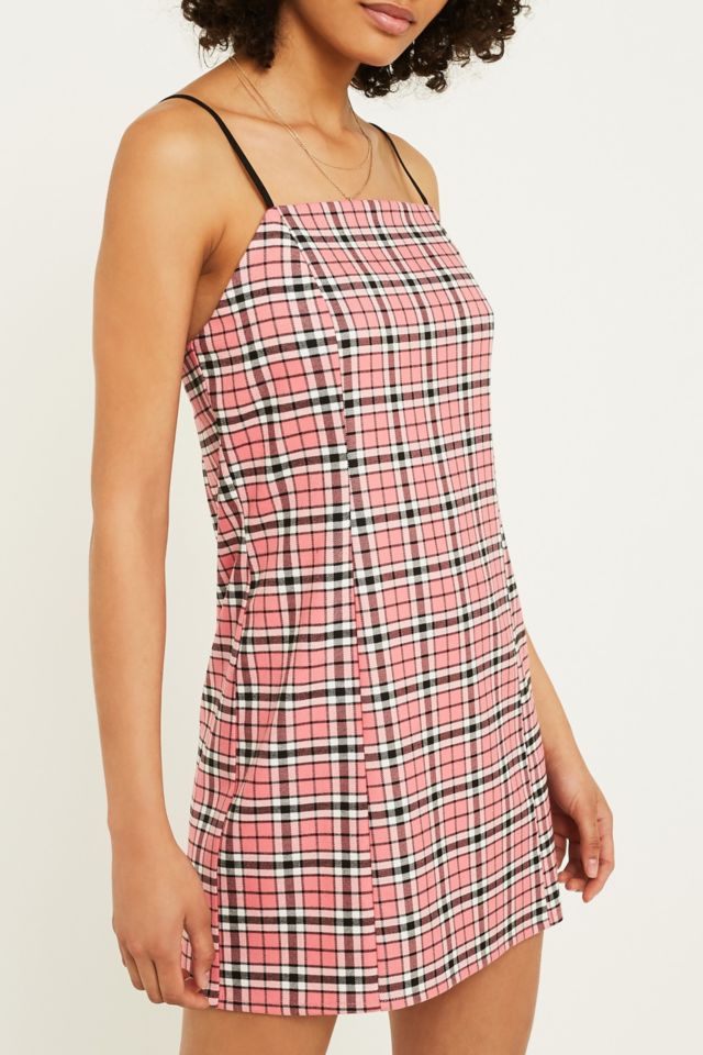 Urban outfitters pink plaid dress top