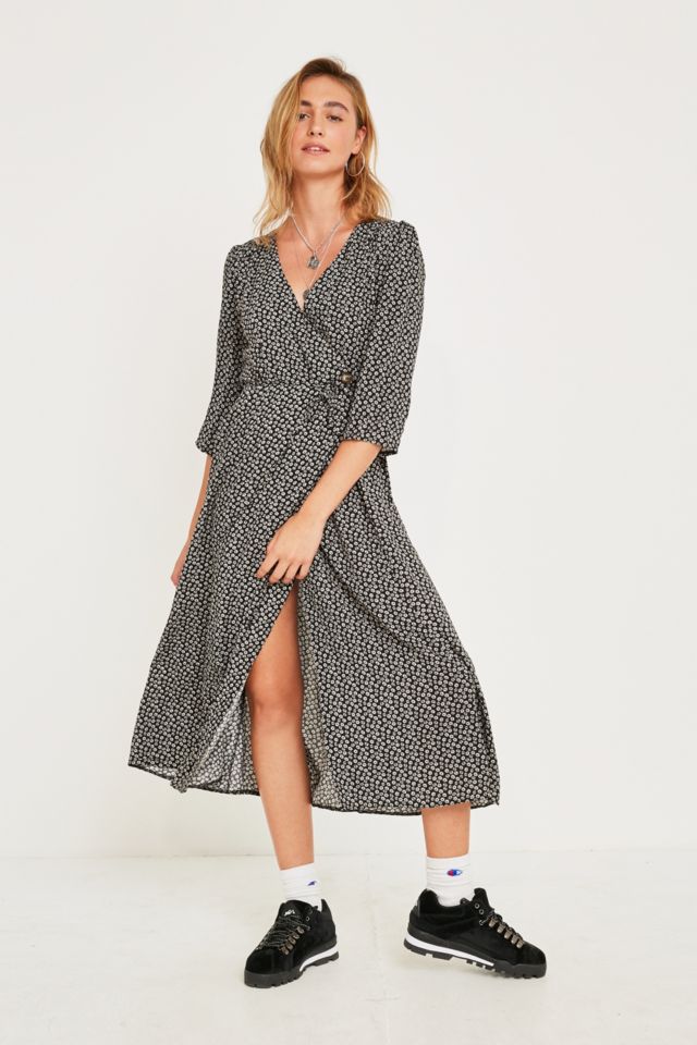 Urban outfitters outlet floral wrap dress