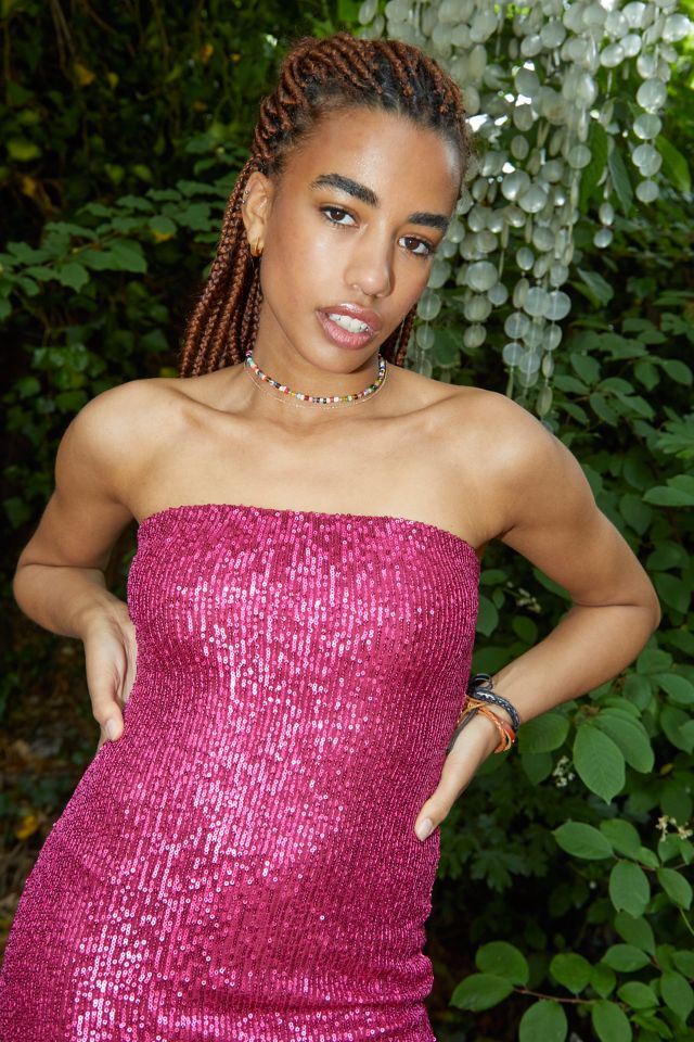 Urban outfitters 2025 pink sparkly dress