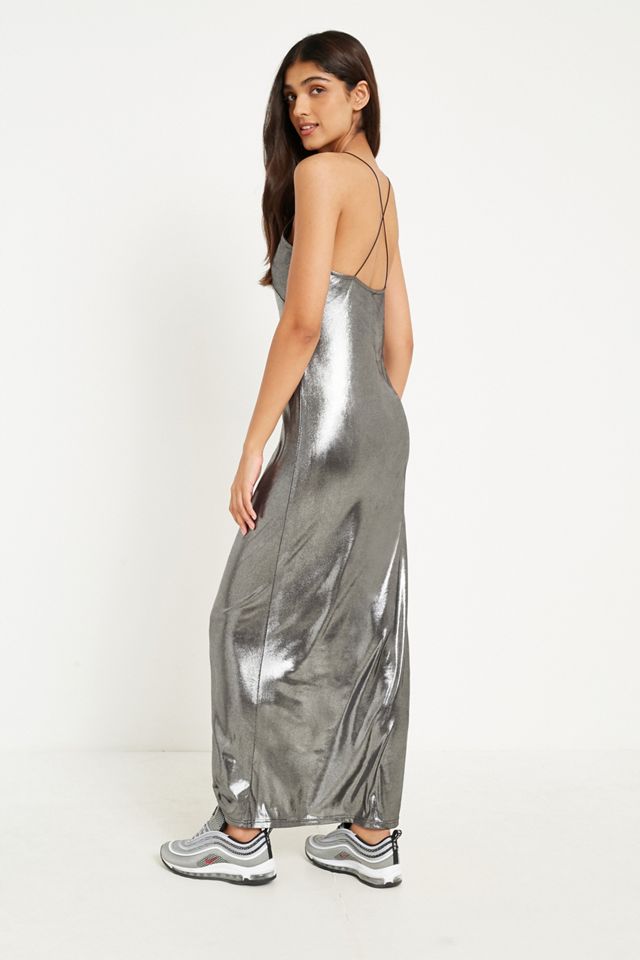 Sparkle & Fade Silver Shimmer Maxi Dress #5