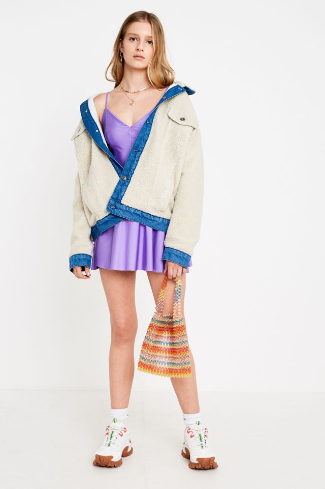 UO Barb Fit + Flare Lilac Mini Dress #2