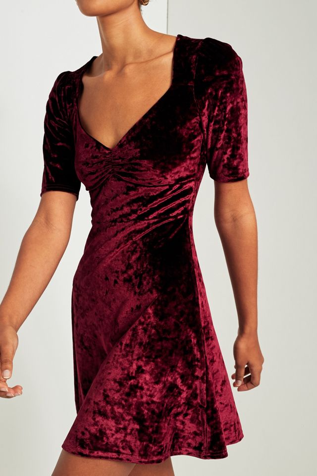 Pins & Needles Sweetheart Neckline Velvet Fit-and-Flare Dress #2