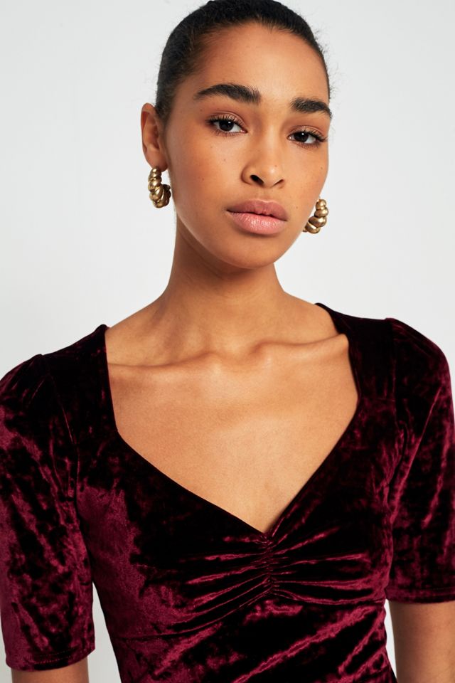 Pins & Needles Sweetheart Neckline Velvet Fit-and-Flare Dress #5